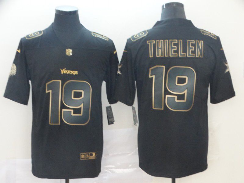 Men Minnesota Vikings #19 Thielen Nike Vapor Limited Black Golden NFL Jerseys->kansas city chiefs->NFL Jersey